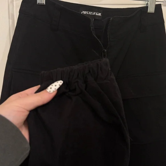 POSTER GIRL -Women's Rave Wear- Midnight Black Cargo Pants - Picture 5 of 7